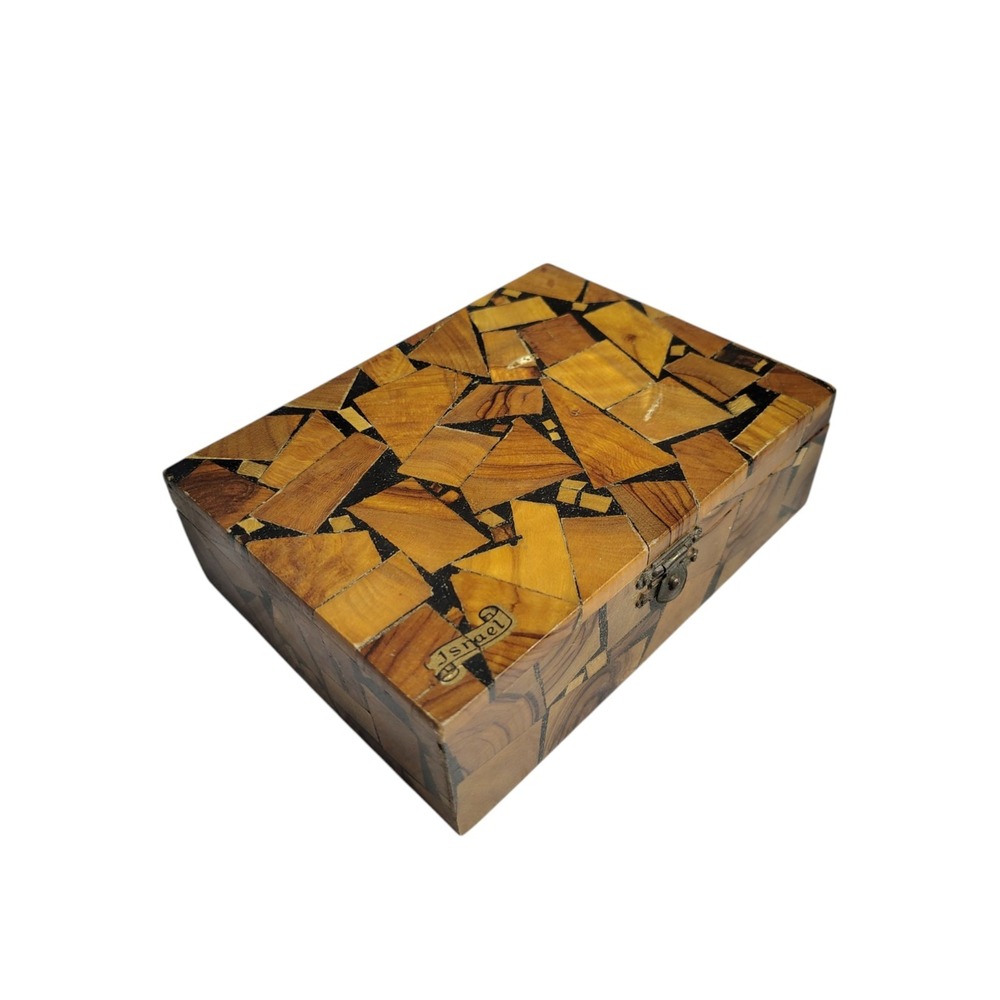 Vintage Pressed Wood Inlaid Israel Box